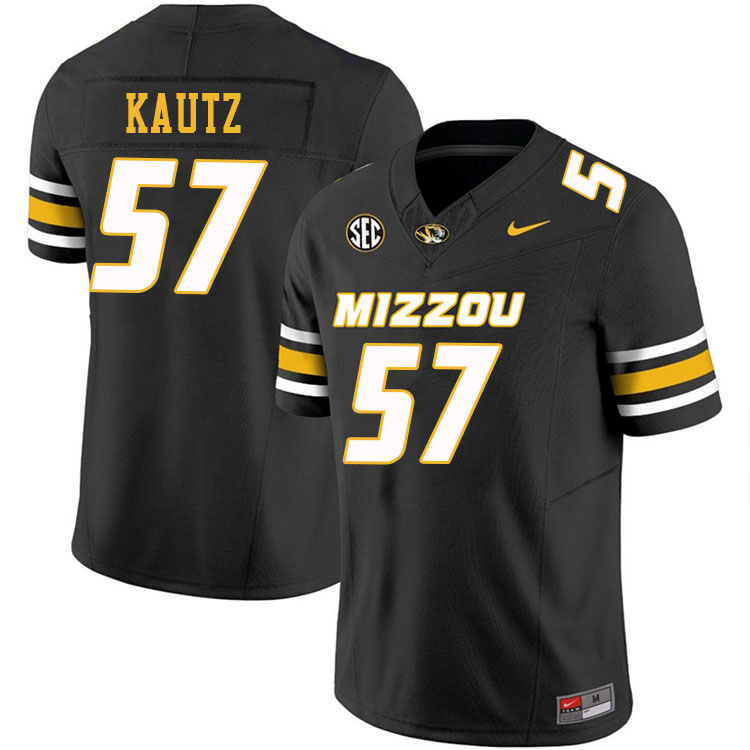 Men #57 Jack Kautz Missouri Tigers College Football Jerseys Stitched-Black